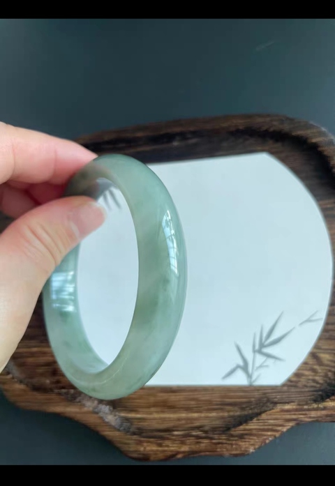 古玩玉器天然翡翠手鐲真品鑒賞圖