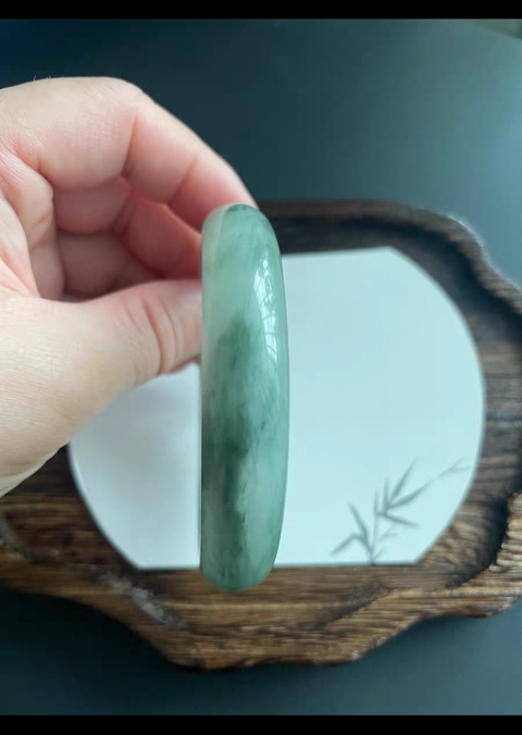 古玩玉器天然翡翠手鐲真品鑒賞圖