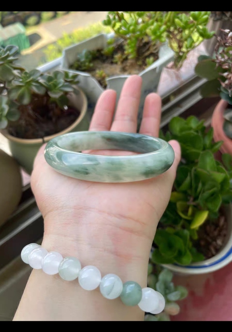 古玩玉器天然翡翠手鐲真品鑒賞圖