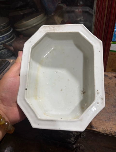 古玩陶瓷油粉彩人物紋花盆真品鑒賞圖