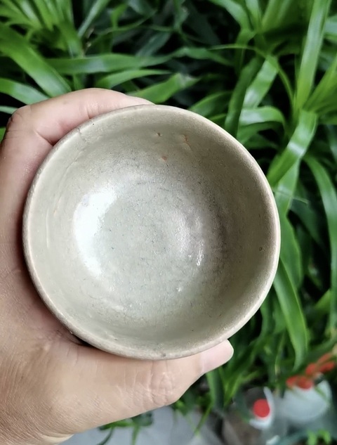 古玩陶瓷龍泉窯青釉高足杯真品鑒賞圖