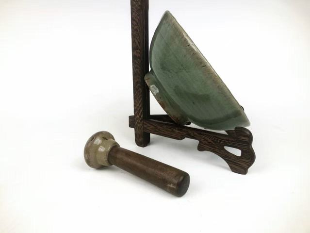 古玩陶瓷明·龍泉茶碾一套真品鑒賞圖