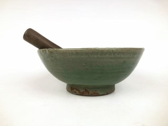 古玩陶瓷明·龍泉茶碾一套真品鑒賞圖