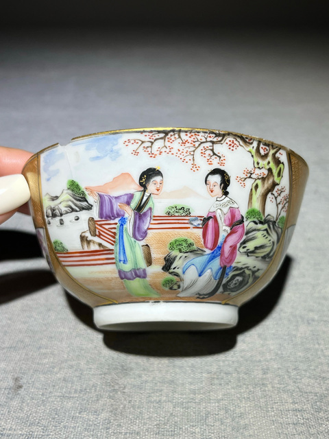 古玩陶瓷清·乾隆廣琺瑯人物故事杯拍賣，當前價格3500元