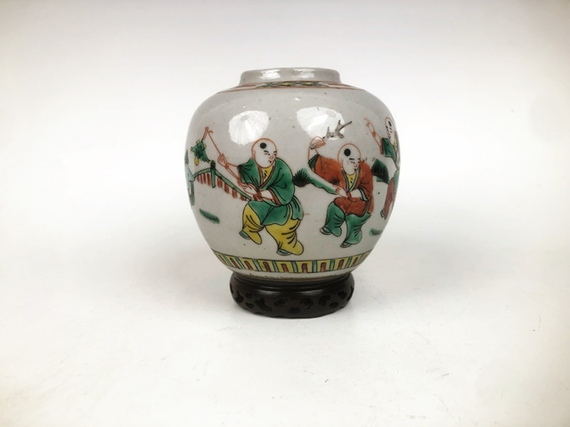 古玩陶瓷民國·五彩嬰戲罐拍賣，當前價格376元