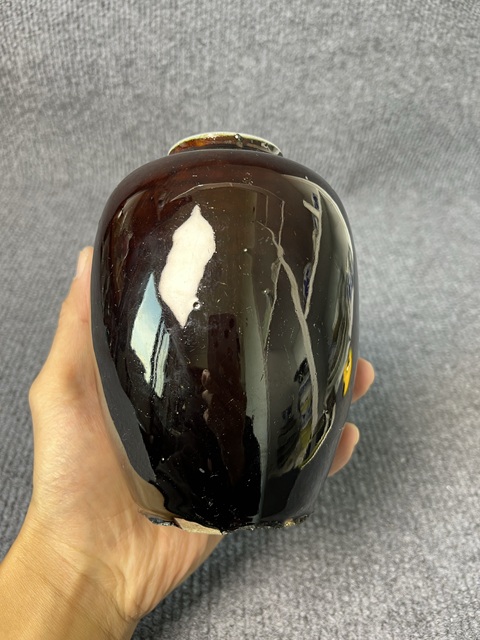 古玩陶瓷紫金釉蘿卜罐真品鑒賞圖