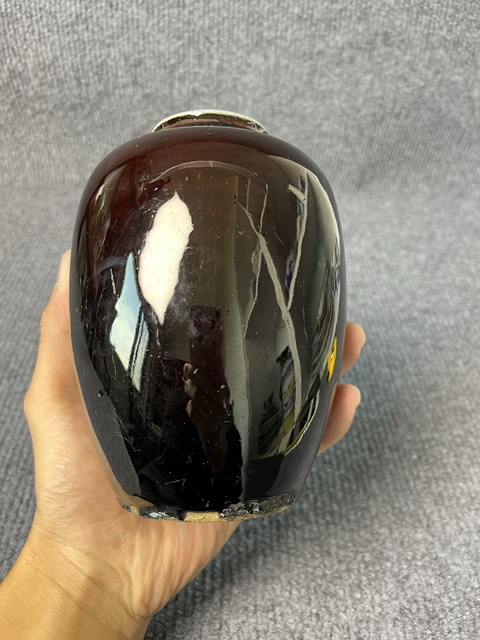 古玩陶瓷紫金釉蘿卜罐真品鑒賞圖