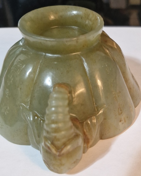 古玩玉器清代雙耳玉杯真品鑒賞圖