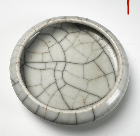 古玩陶瓷清中期 哥釉筆洗真品鑒賞圖