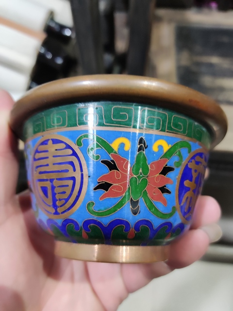 古玩雜項(xiàng)景泰藍(lán)杯子真品鑒賞圖