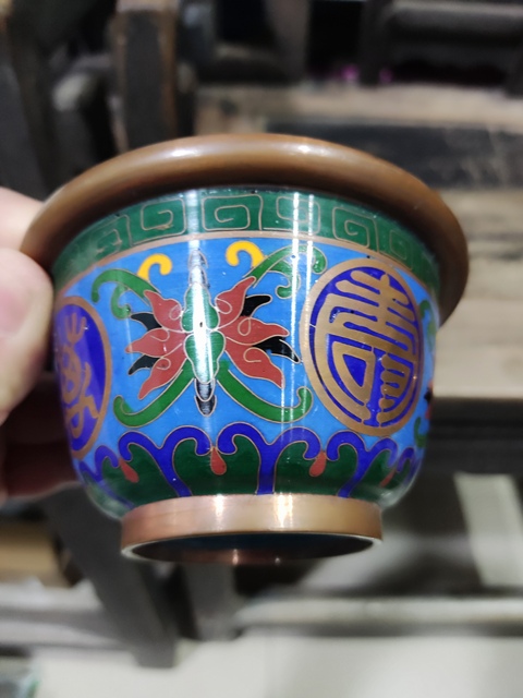 古玩雜項(xiàng)景泰藍(lán)杯子真品鑒賞圖