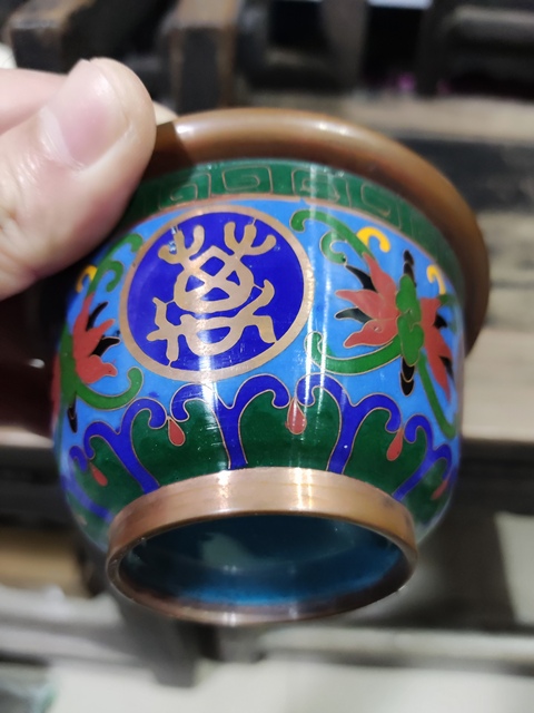 古玩雜項(xiàng)景泰藍(lán)杯子真品鑒賞圖