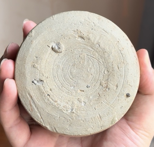 古玩陶瓷長沙窯青釉粉盒真品鑒賞圖