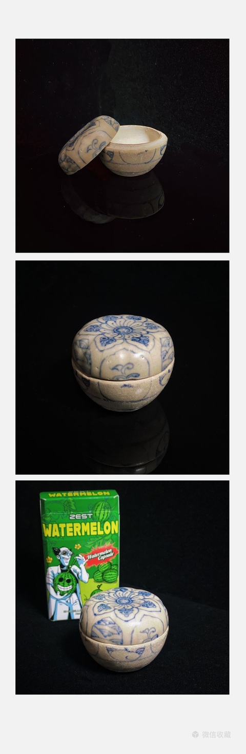 古玩陶瓷明中期萬歷天啟青花花卉紋粉盒拍賣,當前價格1150元