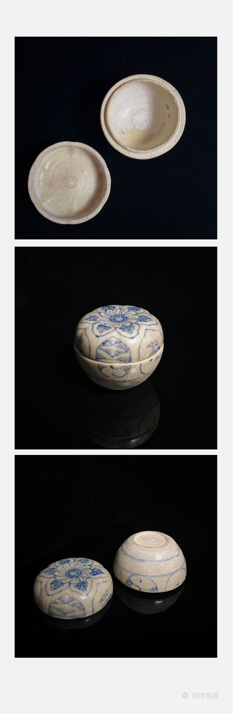 古玩陶瓷明中期萬歷天啟青花花卉紋粉盒拍賣,當前價格1150元