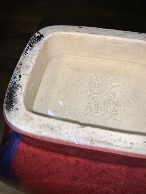 古玩陶瓷光緒官窯紅釉貫耳瓶真品鑒賞圖