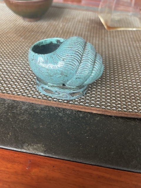 古玩陶瓷爐鈞釉法螺擺件真品鑒賞圖