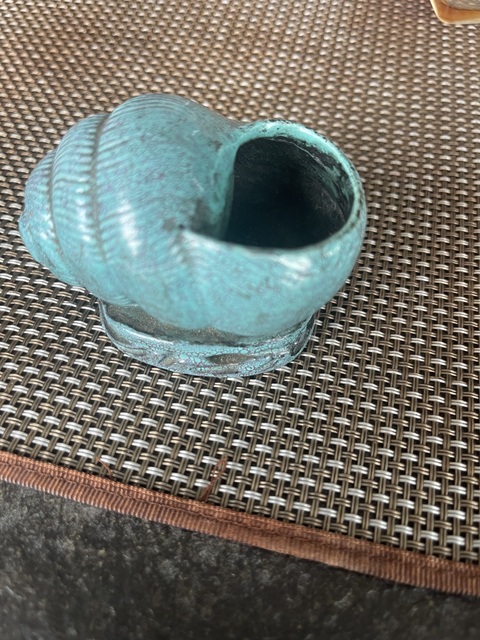 古玩陶瓷爐鈞釉法螺擺件真品鑒賞圖