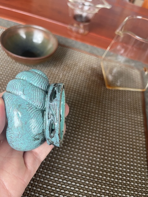 古玩陶瓷爐鈞釉法螺擺件真品鑒賞圖