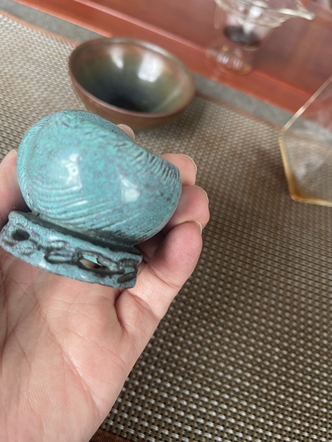 古玩陶瓷爐鈞釉法螺擺件真品鑒賞圖