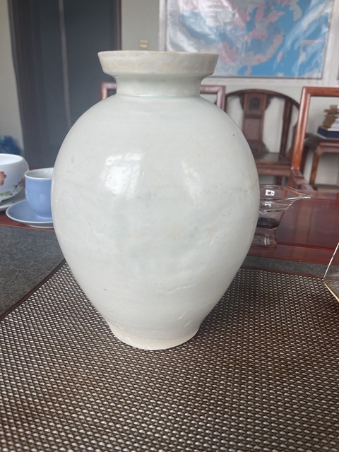 古玩陶瓷青白釉盤口瓶真品鑒賞圖