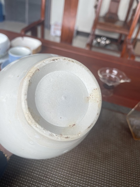 古玩陶瓷青白釉盤口瓶真品鑒賞圖