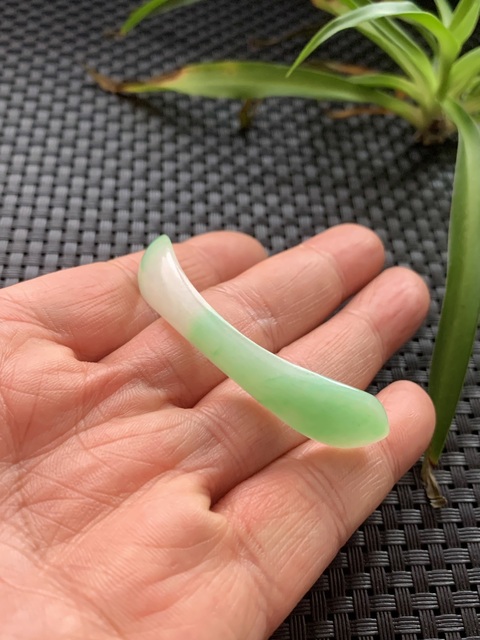 古玩玉器天然翡翠發簪真品鑒賞圖