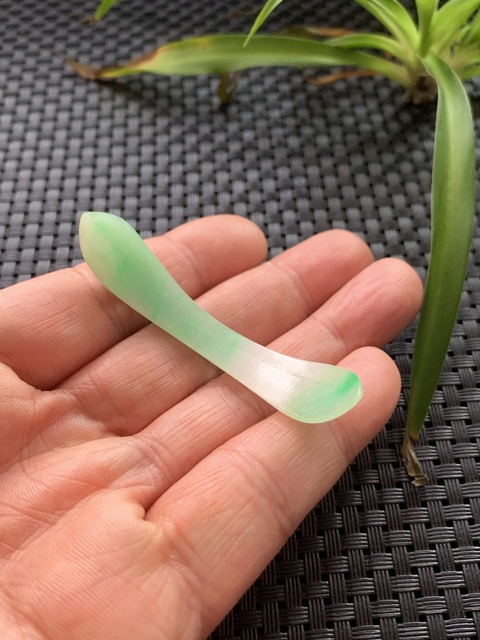 古玩玉器天然翡翠發簪真品鑒賞圖
