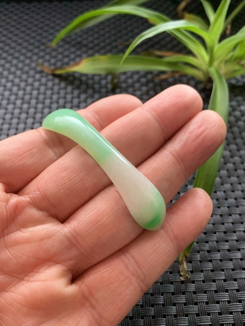 古玩玉器天然翡翠發簪真品鑒賞圖