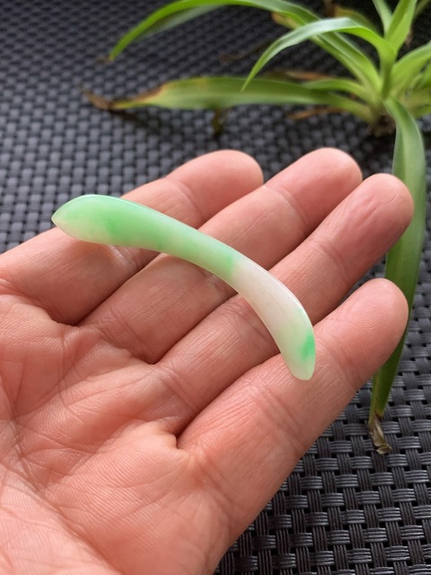 古玩玉器天然翡翠發簪真品鑒賞圖