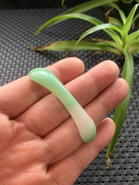 古玩玉器天然翡翠發簪真品鑒賞圖