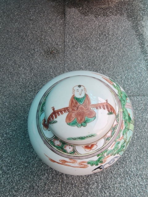 古玩陶瓷五彩人物故事罐真品鑒賞圖