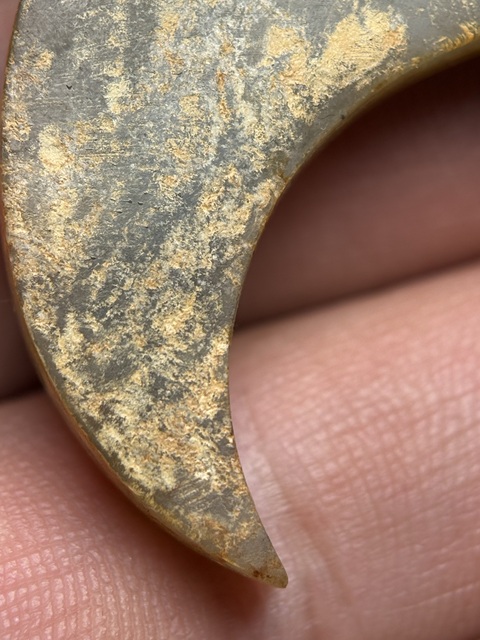 古玩玉器戰國紅沁龍紋玉觿:一對真品鑒賞圖