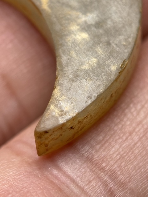 古玩玉器戰國紅沁龍紋玉觿:一對真品鑒賞圖