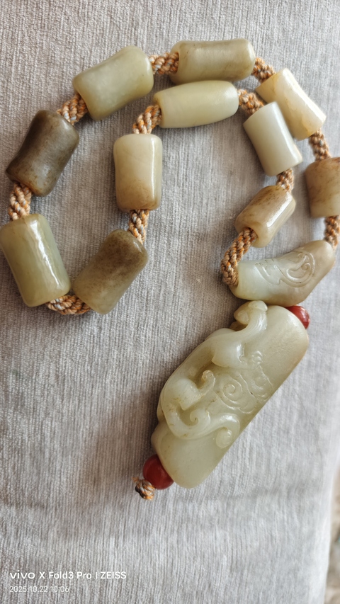 古玩玉器和田玉勒子一串真品鑒賞圖