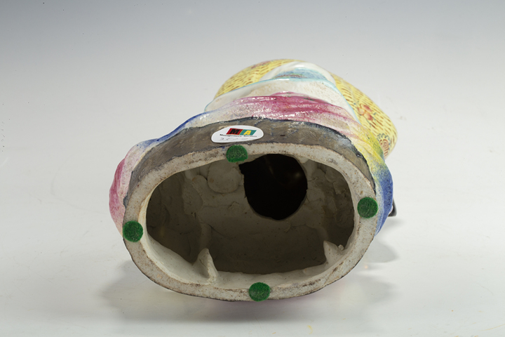 古玩陶瓷民國·粉彩壽星瓷塑真品鑒賞圖