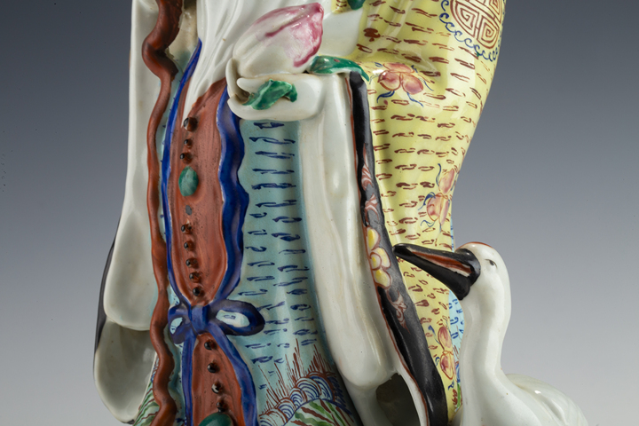 古玩陶瓷民國·粉彩壽星瓷塑真品鑒賞圖