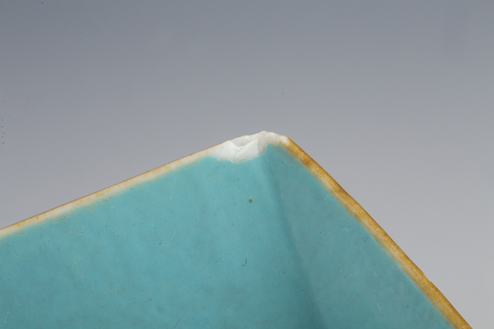 古玩陶瓷清中·藍(lán)釉描金團(tuán)壽紋茶船拍賣(mài)，當(dāng)前價(jià)格5000元