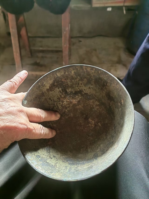 古玩雜項(xiàng)清代黑漆銀胎嵌螺鈿漆器碗真品鑒賞圖