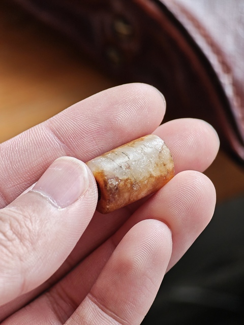 古玩玉器地方玉管珠真品鑒賞圖