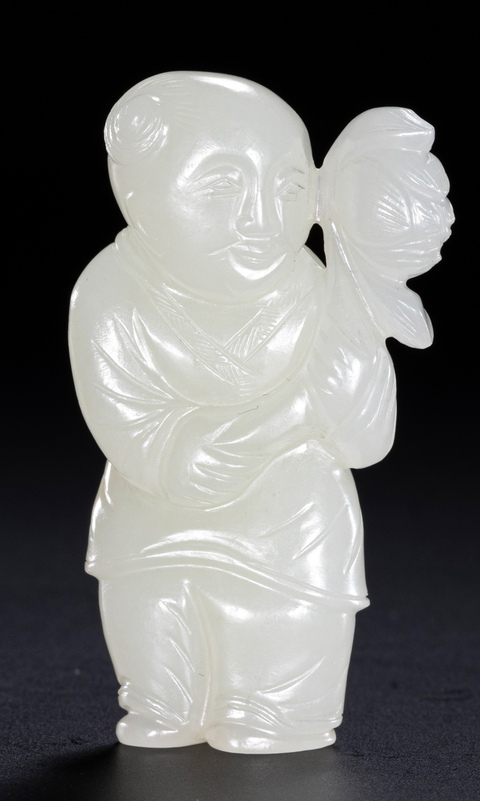 古玩玉器和田童子真品鑒賞圖