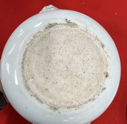 古玩陶瓷明末清初白釉雙獅耳爐真品鑒賞圖