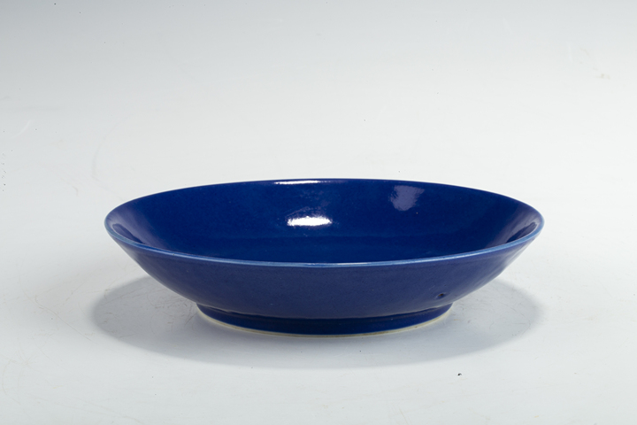 古玩陶瓷清光緒·霽藍釉盤（官）真品鑒賞圖