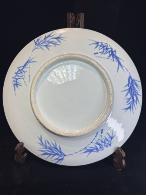 古玩陶瓷咸豐青花獅子盤真品鑒賞圖