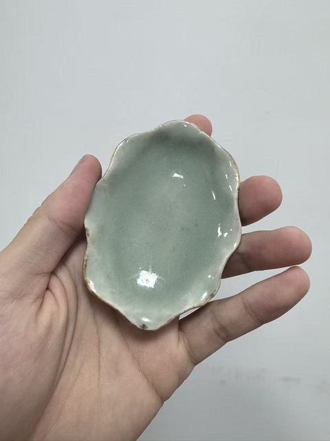 古玩陶瓷同治青釉小筆舔真品鑒賞圖