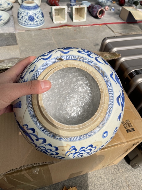 古玩陶瓷青花人物故事罐真品鑒賞圖