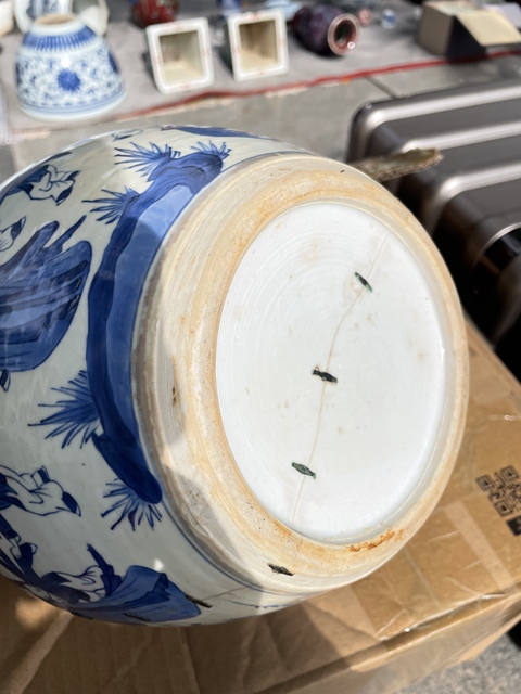 古玩陶瓷青花人物故事罐真品鑒賞圖