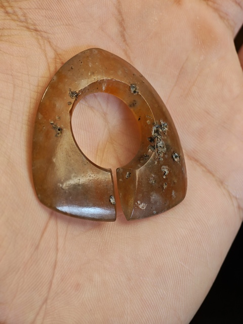 古玩玉器老瑪瑙玨真品鑒賞圖