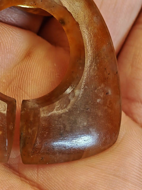 古玩玉器老瑪瑙玨真品鑒賞圖