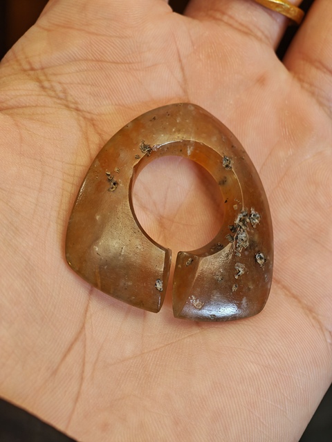古玩玉器老瑪瑙玨真品鑒賞圖